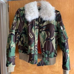 An edgy camo Rag & Bone bomber jacket